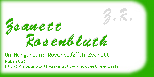 zsanett rosenbluth business card